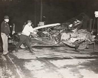 (AUTOMOTIVE WRECKS) A group of 32 photographs depicting the disastrous result of severe car collisions.